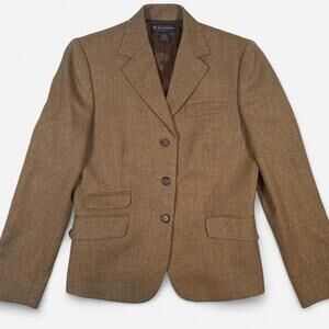 Brooks Brothers Wool Blazer Womens Small Brown Tailored Jacket